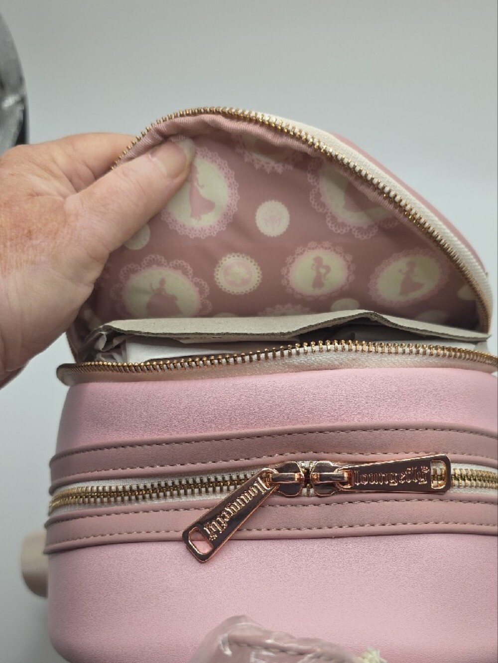 Loungefly Disney Pink Princess Lace Mini Backpack - Picture 7 of 8